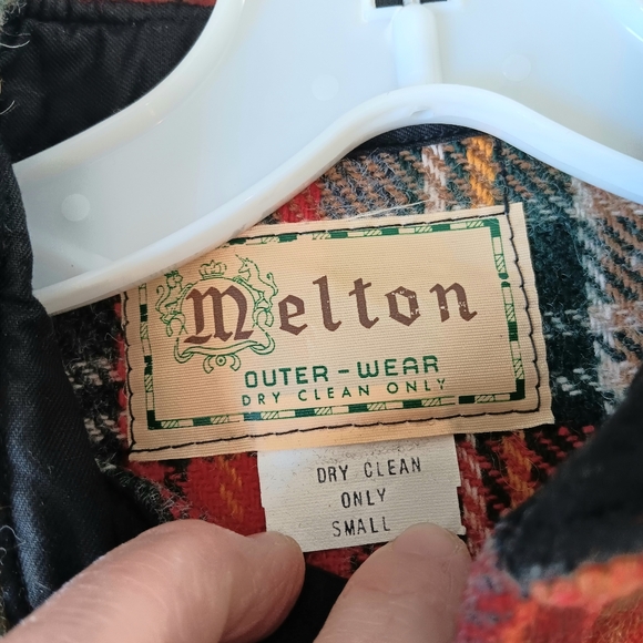 Wool, Melton Outer-wear Flannel Button Up Shirt Jacket Mens Size Small Vintage - Picture 10 of 12